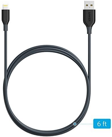Anker iPhone Charger, Powerline 6ft Lightning Cable, MFi Certified USB Charge/Sync Cord for iPhone Xs/XS Max/XR/X / 8/8 Plus / 7/7 Plus / 6/6 Plus / 5s / iPad, and More (Gray)