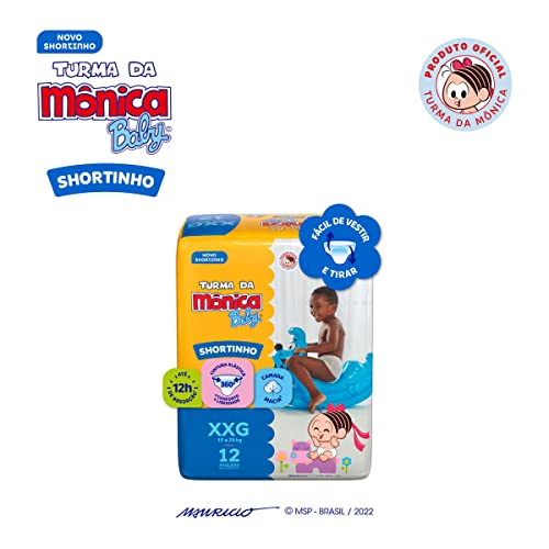 Turma da Mônica Baby Fralda Shortinho Jumbinho Xxg 12 Unidades
