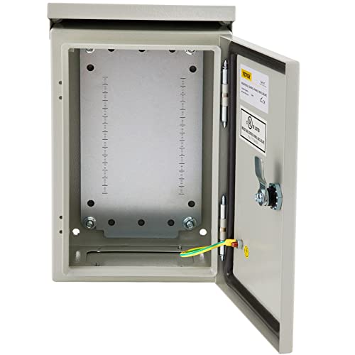 Vevor Electrical Enclosure, 16 X 12 X 6 In, Ul Nema 4 Outdoor Electrical Box, Ip65 Waterproof & Dustproof Cold-Rolled Carbon Steel Hinged Junction Box For Outdoor Indoor Use, With Rain Hood #TOP7