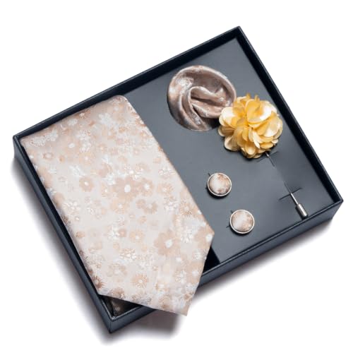 Image of joy alice 70 Colors Ties Set Men Mixed Color Necktie Handkerchief Cufflinks Brooch 3.15 Formal