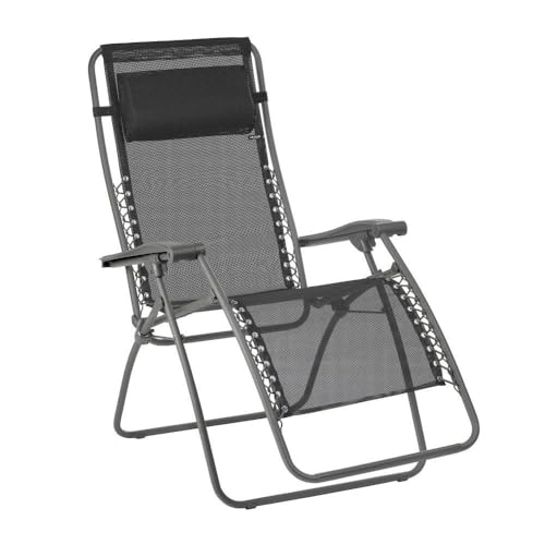 Lafuma Mobilier Relax-Liegestuhl, Klappbar und verstellbar, Mit Schnürsystem, RSXA, Batyline, schwarz, 88x68x115 cm