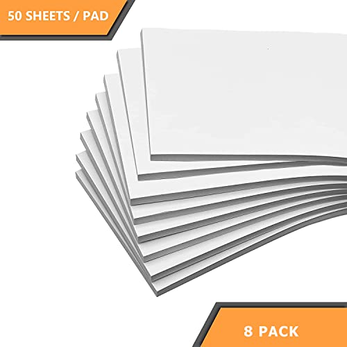 Note Pads - Memo Pads - Blank Scratch Pads - Small Notepad Writing Pads For Taking Notes And Task Allocation – Easy To Peel – 80Gsm Papers With Cardboard Backing – 50 Sheets – Pack Of 8 – (3" X 5") #TOP1