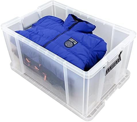 Storage boxes, 10L,15L, 36L with snap closure, reinforced STRONG, stackable, living room, bedroom, garage - Transparent Boxes (36L (Extra Large), 1 Container With Lid)