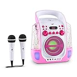 reproductor cd gratis LLENO DE EFECTOS: El karaoke cuenta con dos entradas TRS de 6,3mm para micrófonos, al igual que controles de volumen independientes, efecto de eco y la función A.V.C., la cual complementa la voz al cantar y mantiene el volumen en armonía con el ambiente.