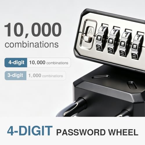 Image of Puroma Combination Lock Heavy Duty Outdoor Padlock, Security Customizable 4 Digit Code Gate Locks for Fence, Toolbox, Case, Hasp Storage,1 Pack