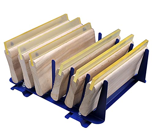 INTBUYING 6 Layers Desktop Screen Printing Squeegee Rack Drying Rack Silk Screen Squeegee Scraper Spatula Steel Holder Organizer Adjustable Blue by INTBUYING - Image 2