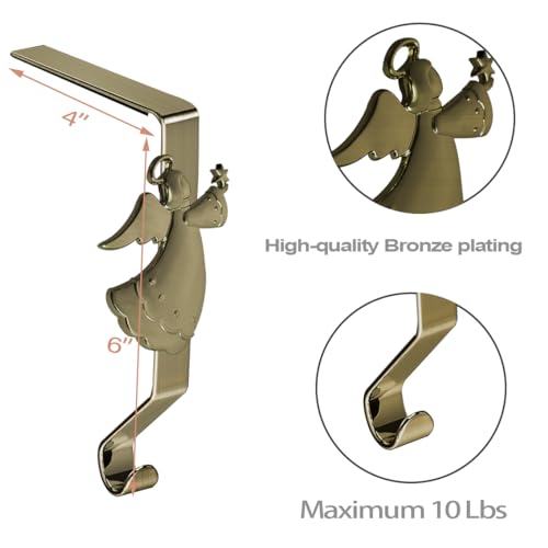 Suporte de meia de Natal para manto conjunto de 6, ganchos de meia de Natal reutilizáveis, cabide de
