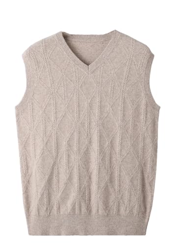 Mnjyihy Men's Sweater Vests Fall Winter Sleeveless V-Neck Knitting Pullovers Waistcoat Thick Tops - Main Image