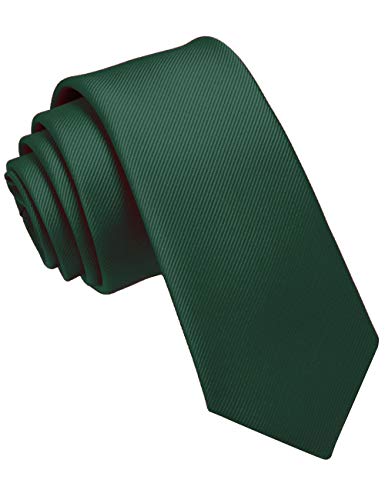 Image of JEMYGINS 2.4 inch Solid Color Skinny Tie Slim Necktie for Men