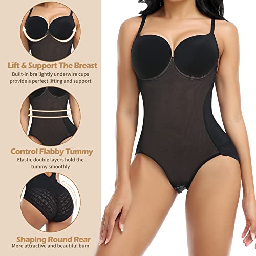 Joyshaper Shapewear Bodysuit With Built In Bra Full Body Shaper Low Back For Women Tummy Control Shapewear Black L #TOP1