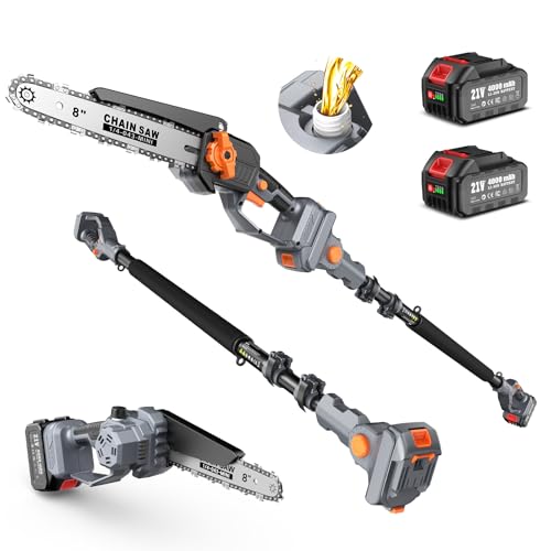 Taskstar 2-in-1 Cordless Pole Saw & 8” Mini Chainsaw with Brushless Motor