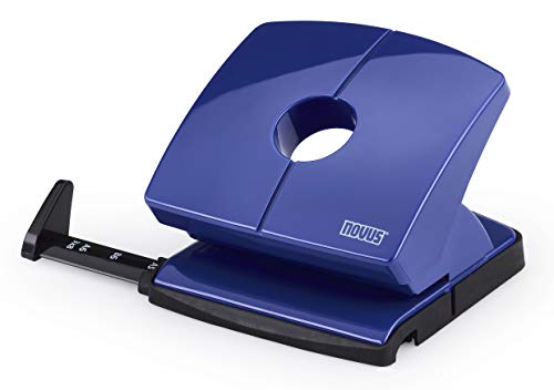 Novus B 220 - Perforatrice Per Carta, 20 Fogli, Con Guida Di Arresto, In Metallo E Plastica, 3 Pezzi, Colore: Blu