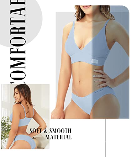 Livona 3 Pack Comfort Bra For Women- Padded Sports Bralette, Sexy V-Neck Wireless Everyday Bra, Crop Cami Plunge Bra S-Xxl #TOP4