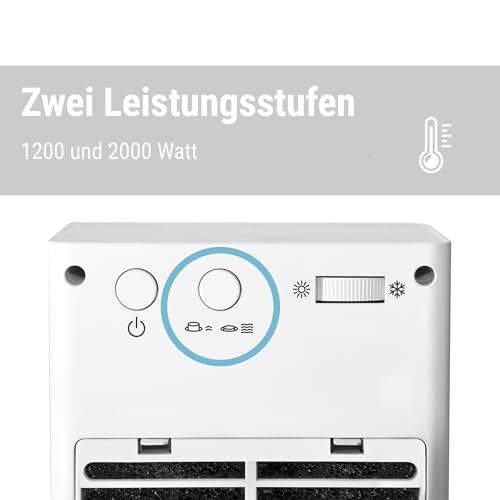 Stadler Form Heizlüfter Anna mit Temperaturregler, 2 Heizstufen (1200/ 2000W) und Kippsicherung, Raumgrösse bis 25m2, weiss-2