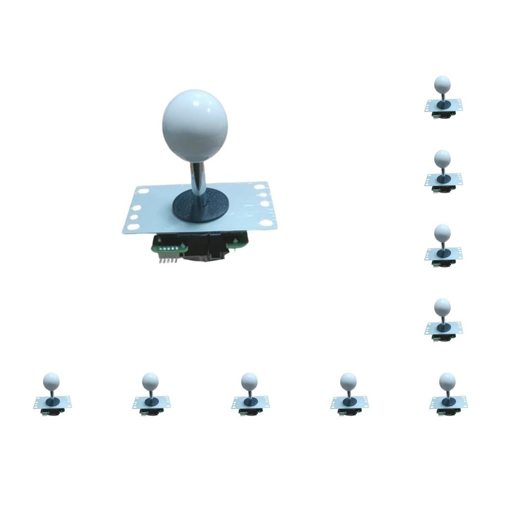 Juego de 10 accesorios basculantes para arcade, función de venta, palanca de mando, operación, herramientas de bricolaje, cero retardo, parte superior, color blanco
