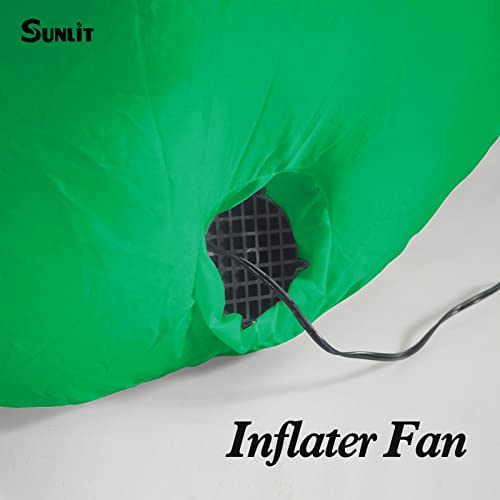 Sunlit 6 Ft Christmas Inflatable Air Blown Dinosaur With Blower And Adapter, Lighted For Home Yard Garden Lawn Indoor Porch Outdoor Decoration, Xmas Party, Green With Candy Cane #TOP2