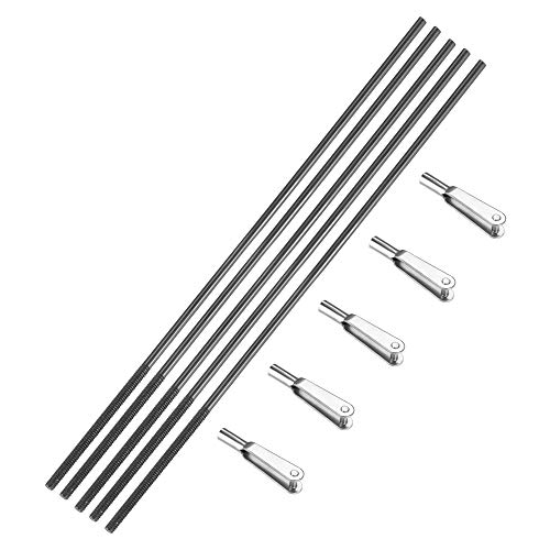 uxcell 5pcs M2 x 28mm One End Threaded 300mm Long Metal Push Rods W 5pcs Metal Clevis 2x23mm