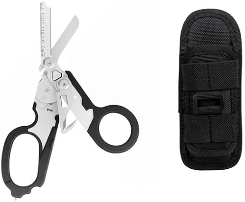 WYKJ 6 in 1 Raptor Emergency Response Shears multifunctional scissors with Strap Cutter and Glass Breaker with Compatible Holster (Shears with bag)