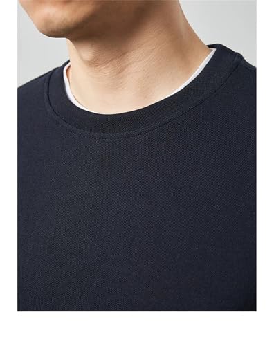 Men'S Casual Loose Pullover Tops O-Neck Long-Sleeved Warm and Soft Sweater4