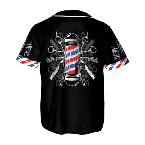 Camiseta de béisbol Barber Shop para hombres, con diseño multicolor miniatura 4