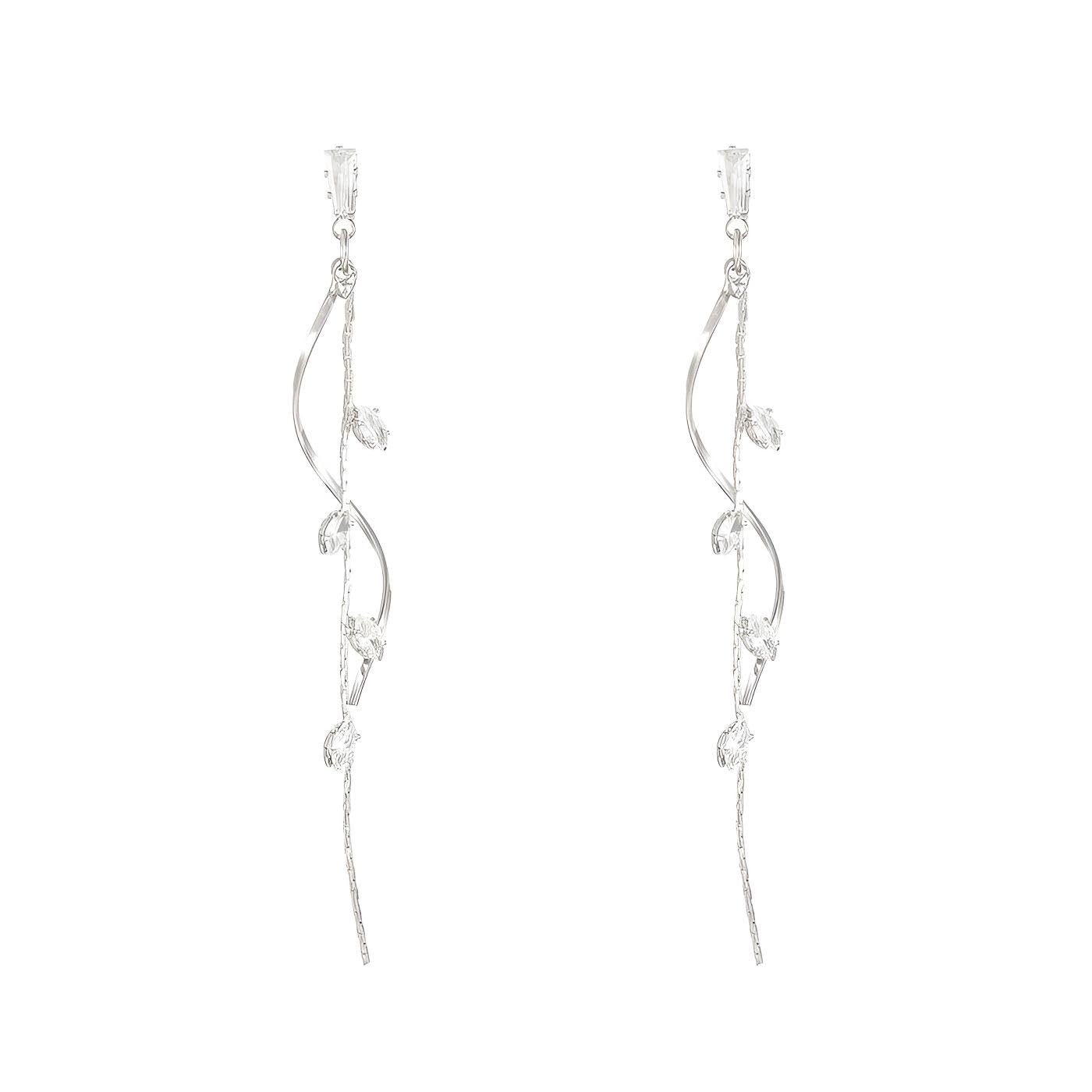 Elegant Long Vine Drop Earrings for Women - Silver (B0D8H1WS9H) Amazon Price History, Amazon Price Tracker