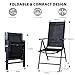 CCLIFE Gartenstühle Alu 2er Set,Gartenstuhl Hochlehner Klappbar, Balkonstühle 7-Fach Verstellbar bis 150kg Dunkelgrau, Modell: Breeze,CushHom