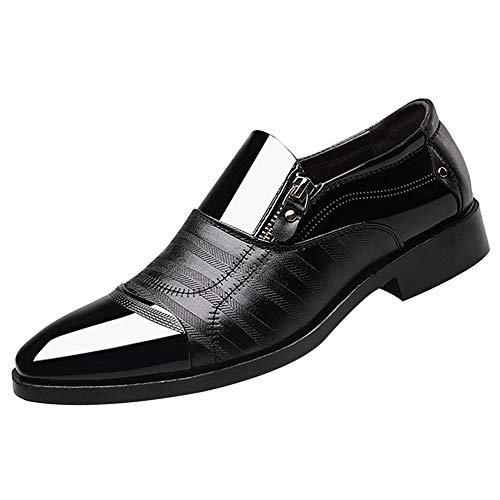 zpllstratos Mocassins Cuir Vernis Homme Loafers Chaussure de Conduite Confort Costume Business 38-48(Noir,47 EU) Cover