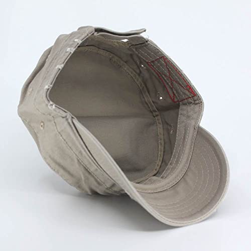 Image of The Vintage Year Washed Cotton Distressed Cadet Hat - Tactical Military Baseball Cap for Men & Women, Outdoor Casual Wear