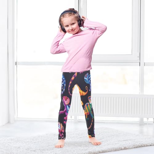 Bolaz Toddler Girls Leggings Printed Yoga Pants Leggings Colorful Lizard for Kids4