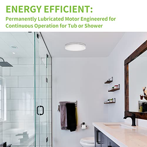 Hykolity Bathroom Exhaust Ventilation Fan With Led Light (Dimmable 24W 3Cct) And Nightlight(3W 2000K), 100 Cfm, 0.8 Sones, White, For Bathroom And Home #TOP6