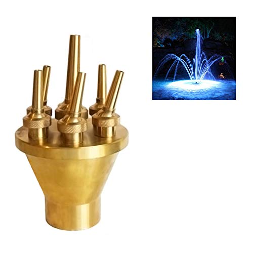 NAVADEAL 1 1/2" DN40 Brass Lotus Water Fountain Nozzle Spray Pond Sprinkler - for Garden Pond, Amusement Park, Museum, Library