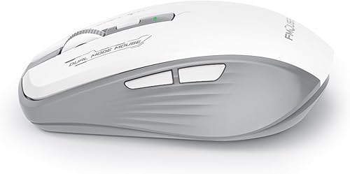 Mouse inalámbrico (Bluetooth y USB de 2.4 GHz) con teclas laterales hacia adelanteatrás, clic silencioso, ratones ergonómicos portátiles con batería
