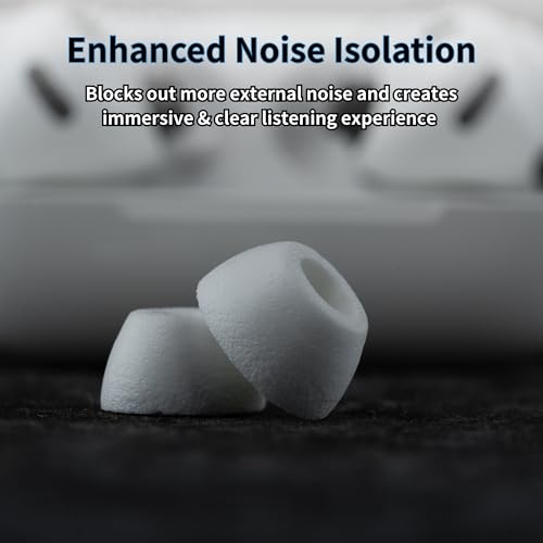 Image of Comply TrueGrip MAX | Premium Memory Foam Replacement Earbud Tips for Apple AirPods Pro Gen 3 | Long Lasting Comfort, MAX Durability, Secure Fit, Superior Noise Isolation| White (Large) (3 Pairs)