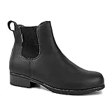 Comfy Moda Chelsea Boots for Women, Waterproof Leather Ankle Booties, Daily, Black Size 9