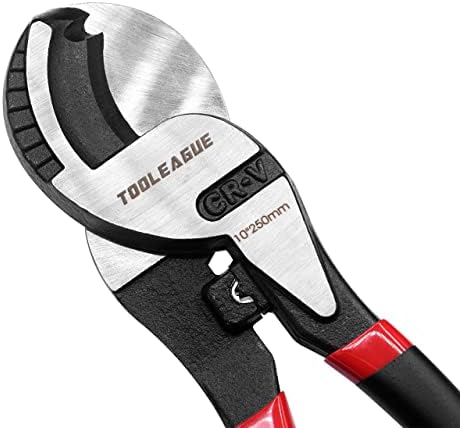 Tooleague 10 Inches Cable Cutter,Heavy Duty Cable Cutting, High Leverage Cutter For Aluminum, Copper, Wire, Communication Cable, with Crimping and Wire Cutting Function