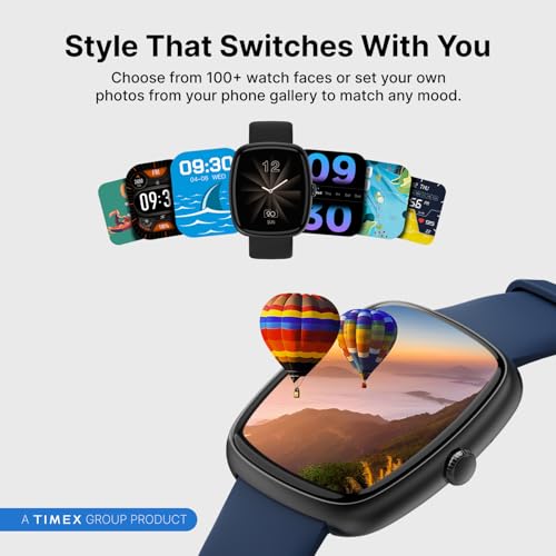 Image of TIMEX iConnect Calling Ace+ 1.83 inch(4.6 cm) 3D UI Display with Functional Crown and BT Calling Smartwatch for Unisex - TWIXW1503T