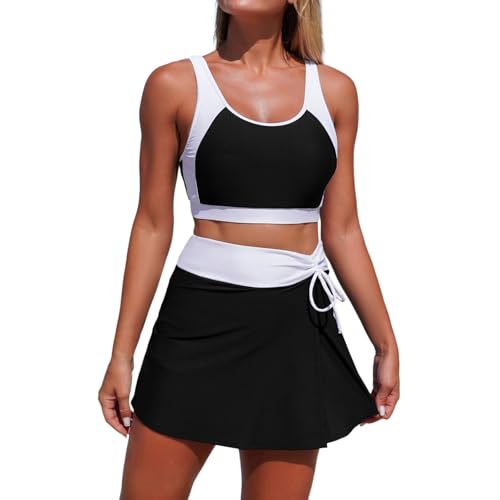 Tankini ventre plat léopard masquant les rondeurs avec short de bain