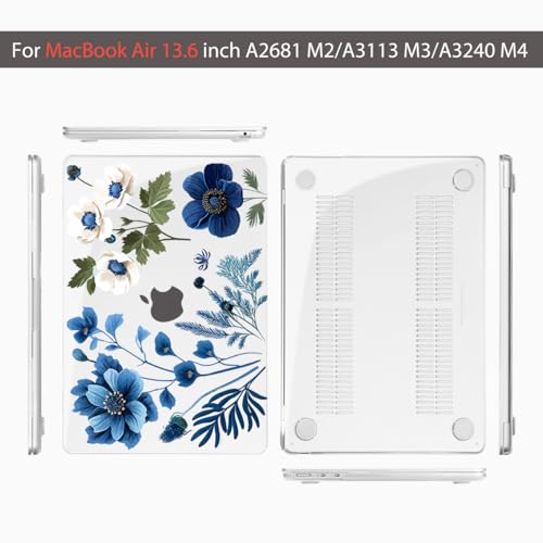 Coque MacBook Air M3 M2 13,6" fleur pour protéger votre ordinateur au café - 7