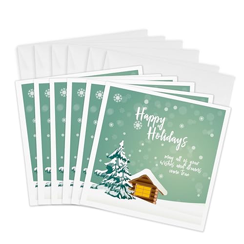 Cartes de vœux originales pour cadeaux de Noël lot de 6 cabane en bois
