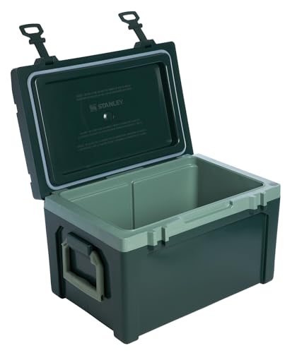 Image of Stanley Adventure Outdoor Cooler 50 qt | Heavy Duty Outdoor Camping Cooler with Easy Carry Side Handles | 6 Days Cooling Ice Chest for 82 Cans | Flat Top Doubles as Seat | BPA-Free | Sycamore
