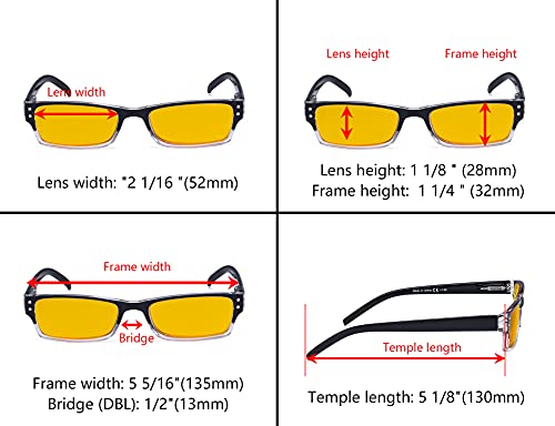 Image of Eyekepper 7-pack Blue Light Filter Glasses Women - Fashion Computer Eyeglasses Amber Tinted +1.75