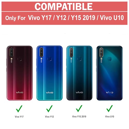 Image of KIVANO LUXE Compatible for Vivo Y17 / Vivo Y15 / Vivo Y12 / Vivo U10 / Vivo Y11 Luxury Handmade Leather Magnetic Flip Folio Case | Card Holder & Kickstand | Slim Protective Cover | Unisex - Black