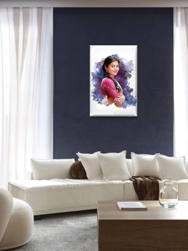 Image of Custom Canvas Painting Portrait Photo Frame - Personalized Multicolor Artwork for Home Decor for Family, Friends, Weddings & Anniversaries (16x20 Inches)