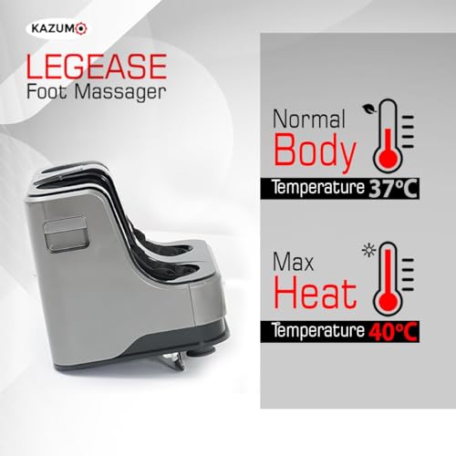 Image of LegEase Foot Massager with 40C Warm Therapy, 4-Motor Rolling & Kneading Massage for Relaxation & Fatigue Recovery, Pain Relief Foot Calf & Leg Massager with Vibration, Boosts Blood Circulation, Ergonomic Design (Grey)