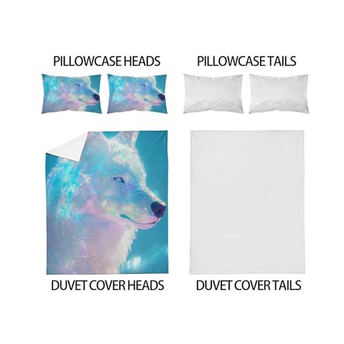 Housse de couette avec fermeture éclair lit enfant double animaux - 4