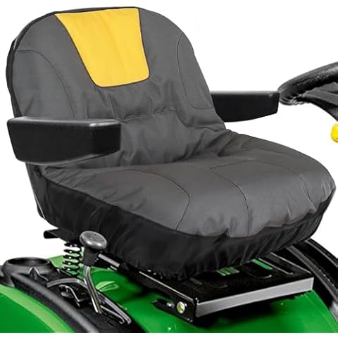 Jorohiker Riding Lawn Mower Seat Cover, Heavy Duty Polyester Oxford Tractor Seat Cover with Padded Cushion Surface, Compatible with Craftsman,Cub Cadet,Kubota Lawn Mower Tractor (M-Armrests) Cover
