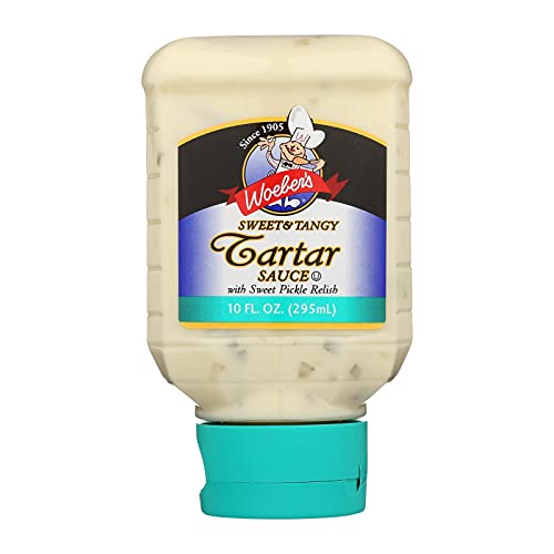 Woeber\'s Sweet & Tangy Tartar Sauce with Sweet Pickle Relish, 10-Ounce Bottles (Pack of 6)