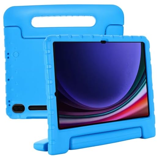 Dteck Capa infantil para Samsung Galaxy Tab S9 FE 5G 10,9 polegadas/Tab S9 11 polegadas 2023, leve, à prova de choque, resistente, com alça de EVA para Galaxy Tab S9 FE/Tab S9, azul