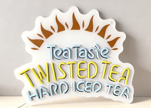 Image of Twisted Tea The Original Hard Iced Tea Neon Sign Bar Tube,Neon Signs for Office Hotel Wedding Birthday Party Man Cave Neon Light Art Wall Lights 14 X 17 Inches Handmade LED Neon Tubing Signs
