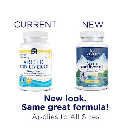 Nordic Naturals Arctic Cod Liver Oil, Lemon - 180 Soft Gels - 750 Mg Total Omega-3S With Epa & Dha - Heart & Brain Health, Healthy Immunity, Overall Wellness - Non-Gmo - 60 Servings #TOP4
